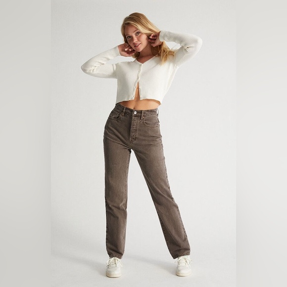 PacSun Chocolate Button-Fly Jeans - Picture 1 of 3